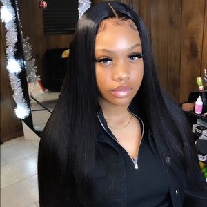 Black Brazilian Silky Straight Virgin Hair Wig